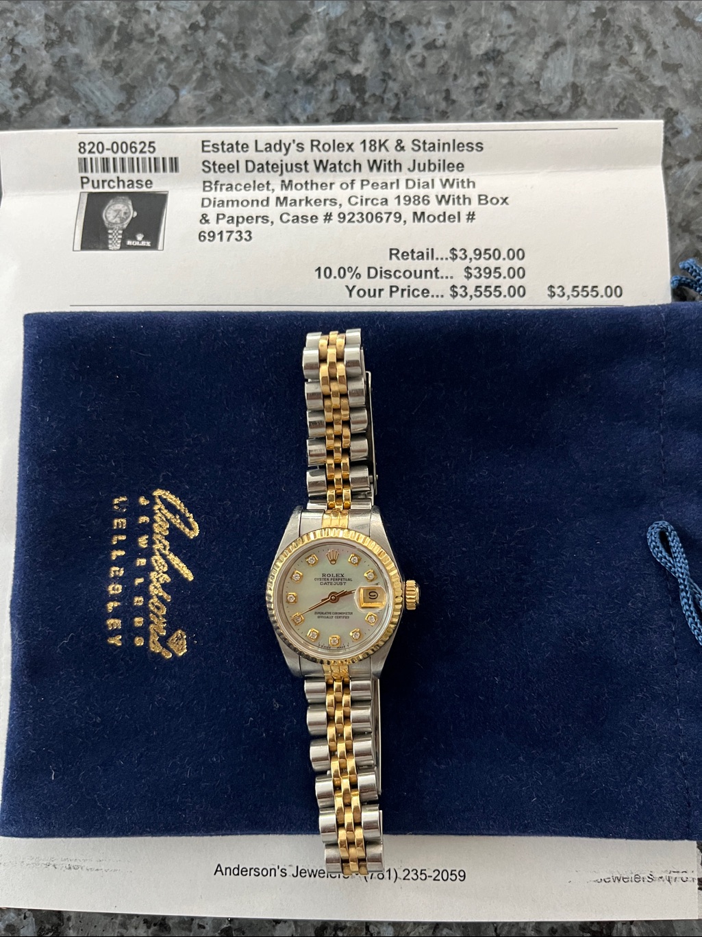 Rolex Ladies TwoTone Gold And Silver Datejust With MotherOfPearl Dial
